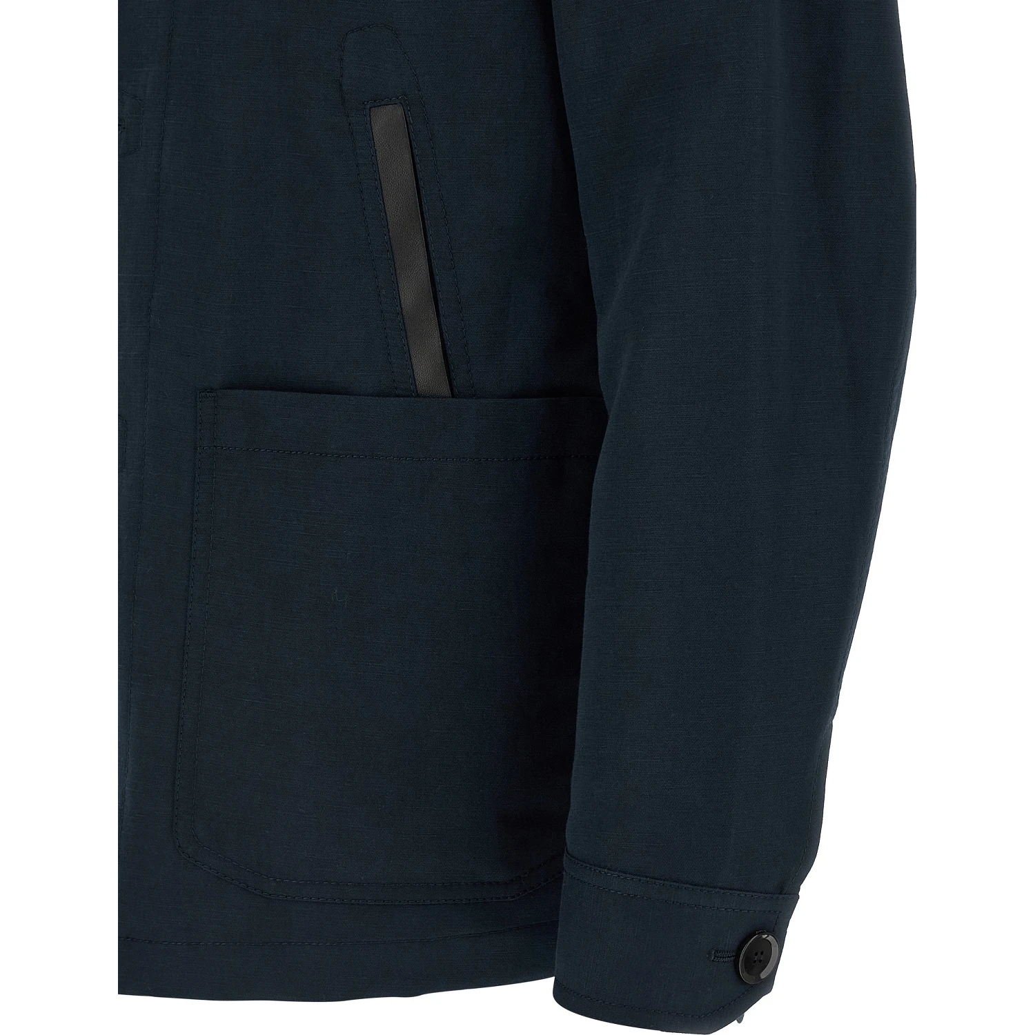 Blue Linen Full-Length Jacket