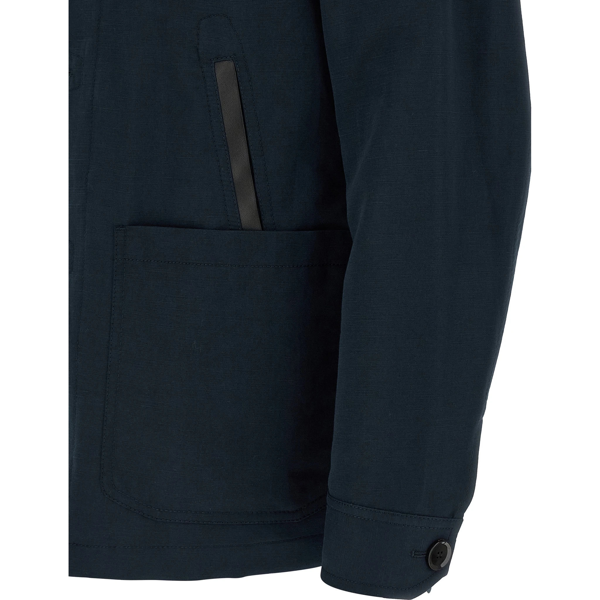 Blue Linen Full-Length Jacket