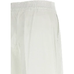 White Cotton Casual Pants
