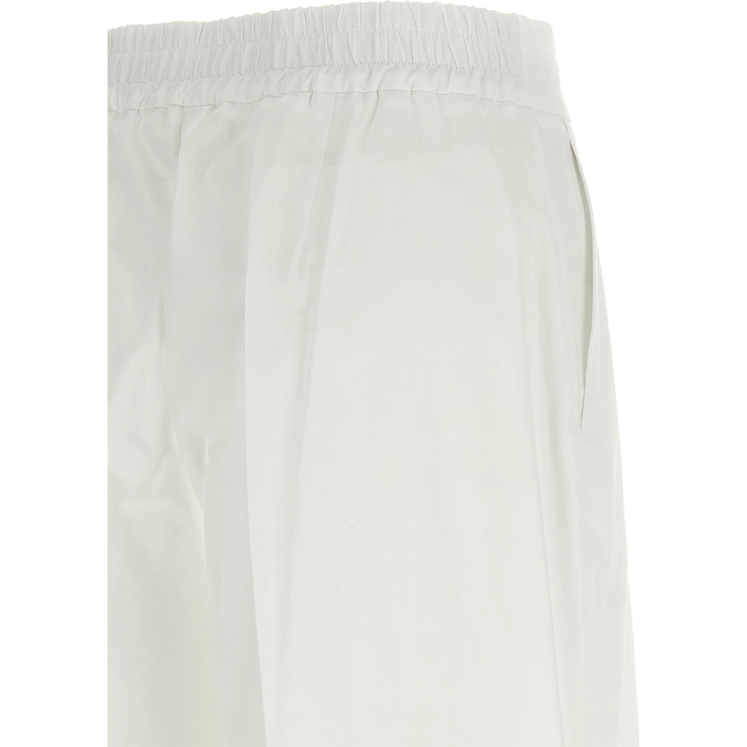 White Cotton Casual Pants