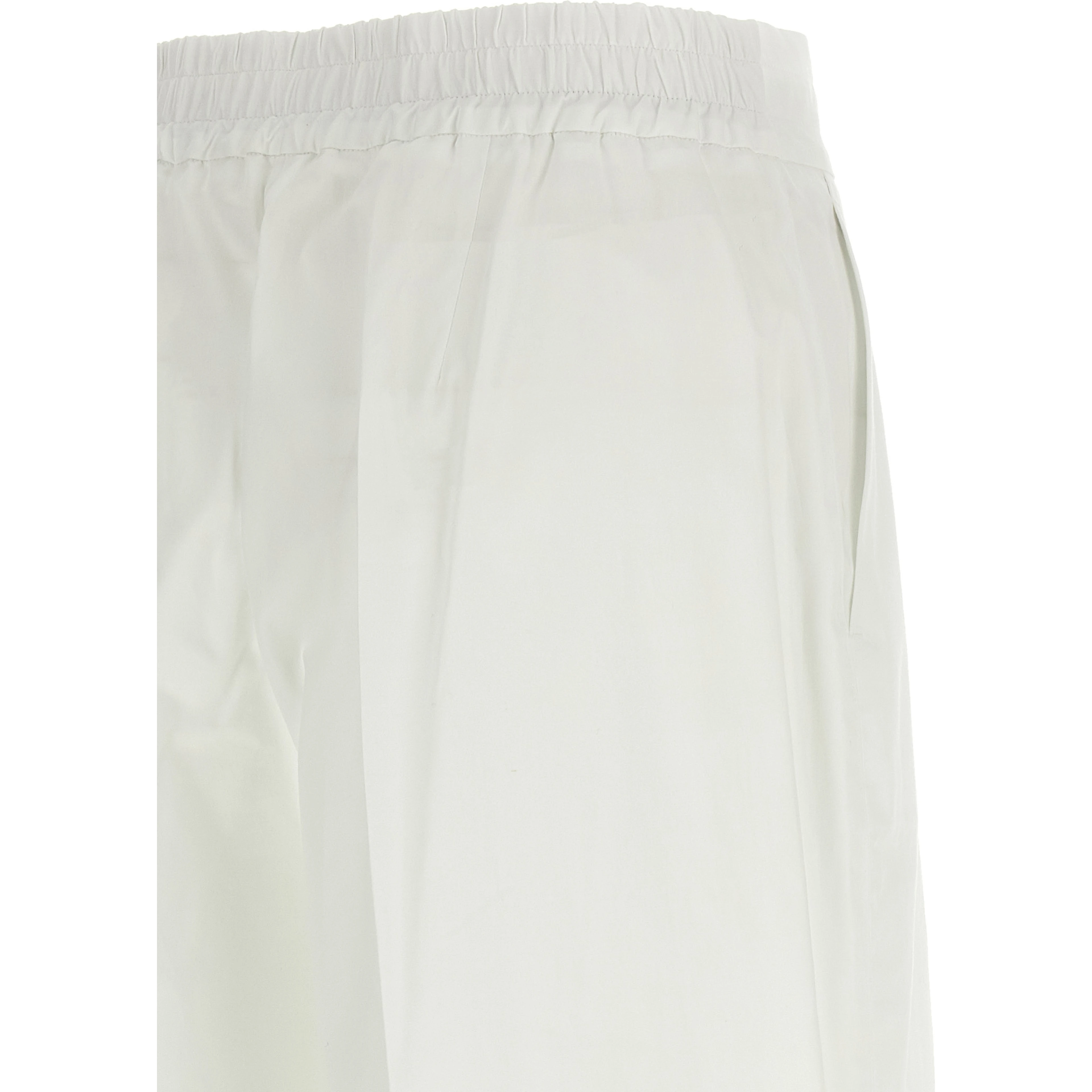 White Cotton Casual Pants