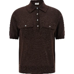 Brown Wool Polo Shirt