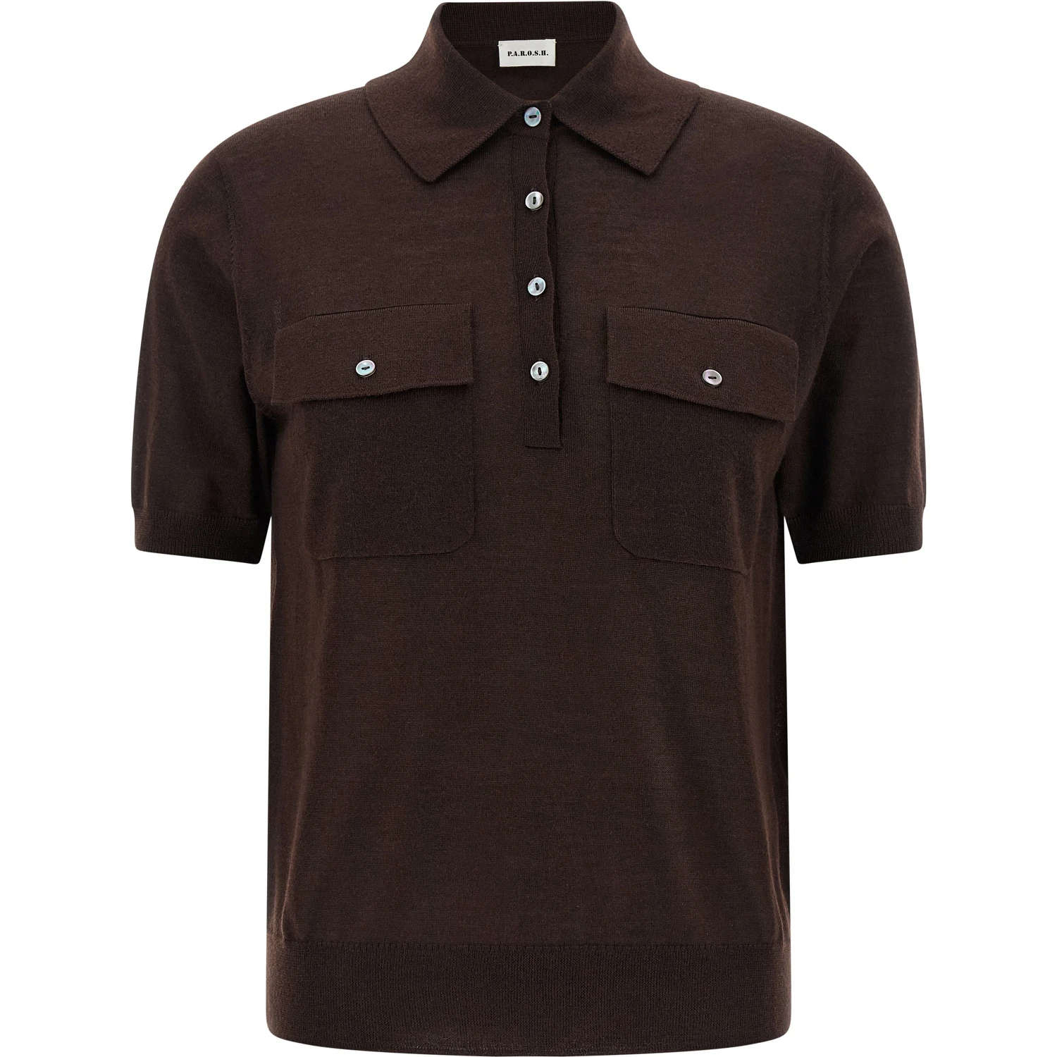 Brown Wool Polo Shirt