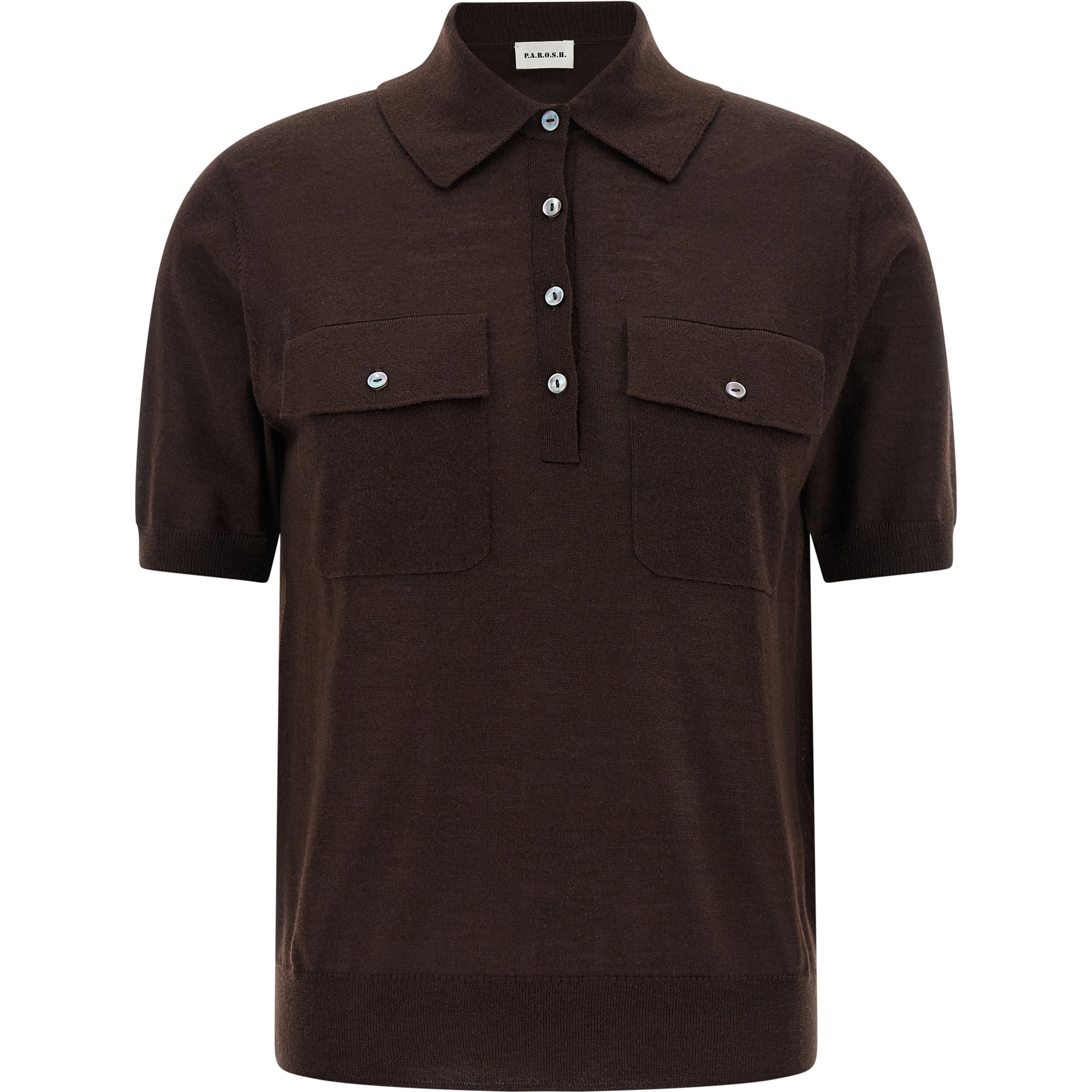 Brown Wool Polo Shirt