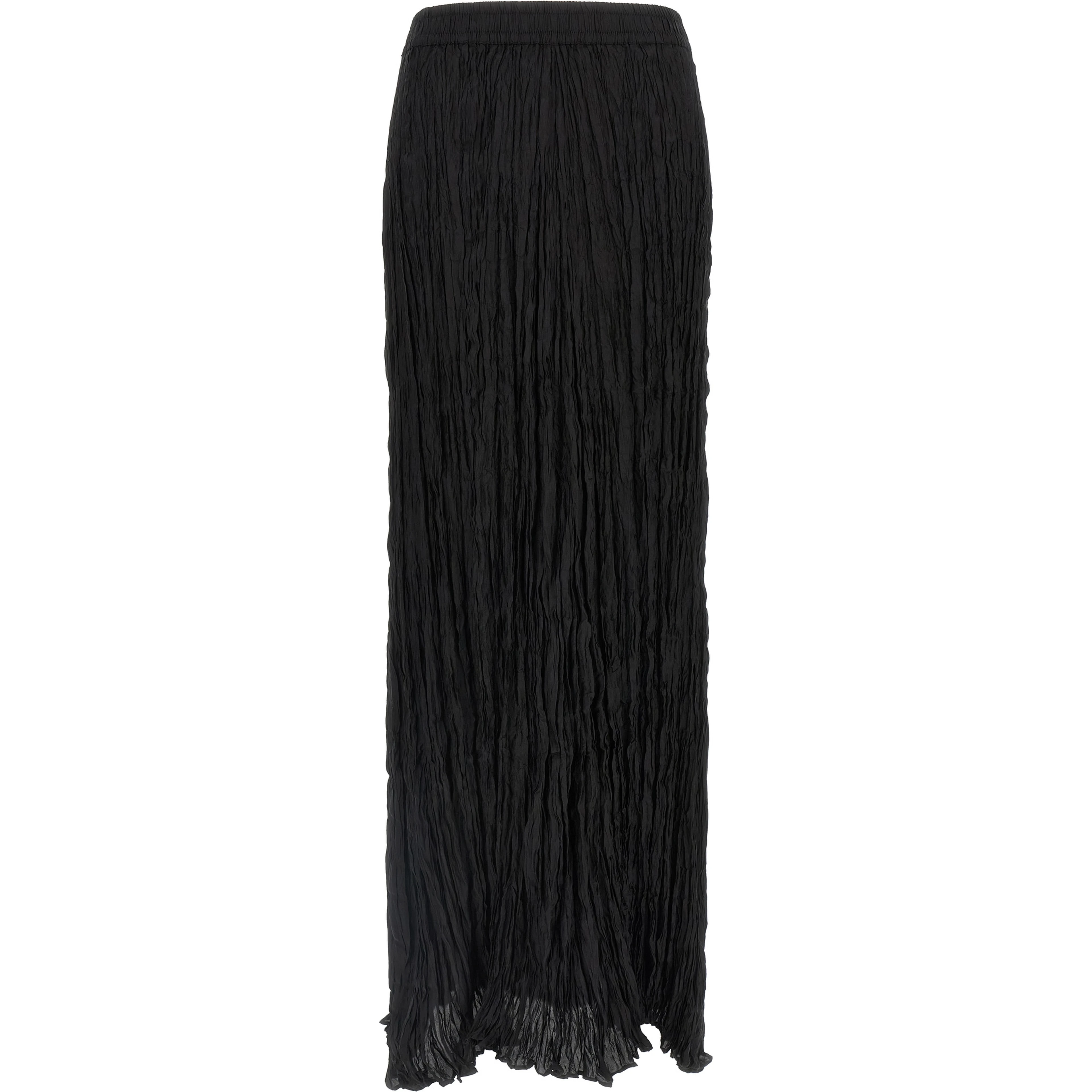Black Silk Mini Skirt