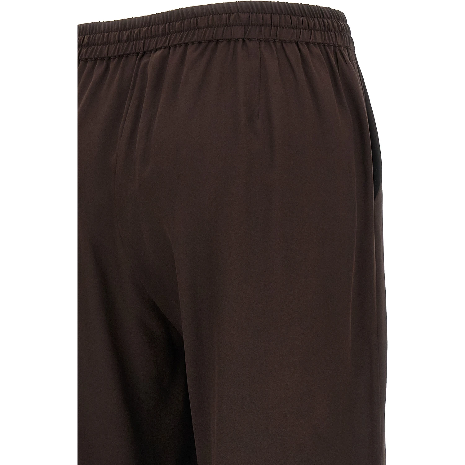 Brown Silk Casual Pants