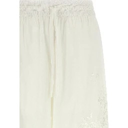 White Polyamide Casual Pants