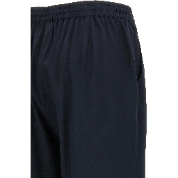 Blue Silk Casual Pants