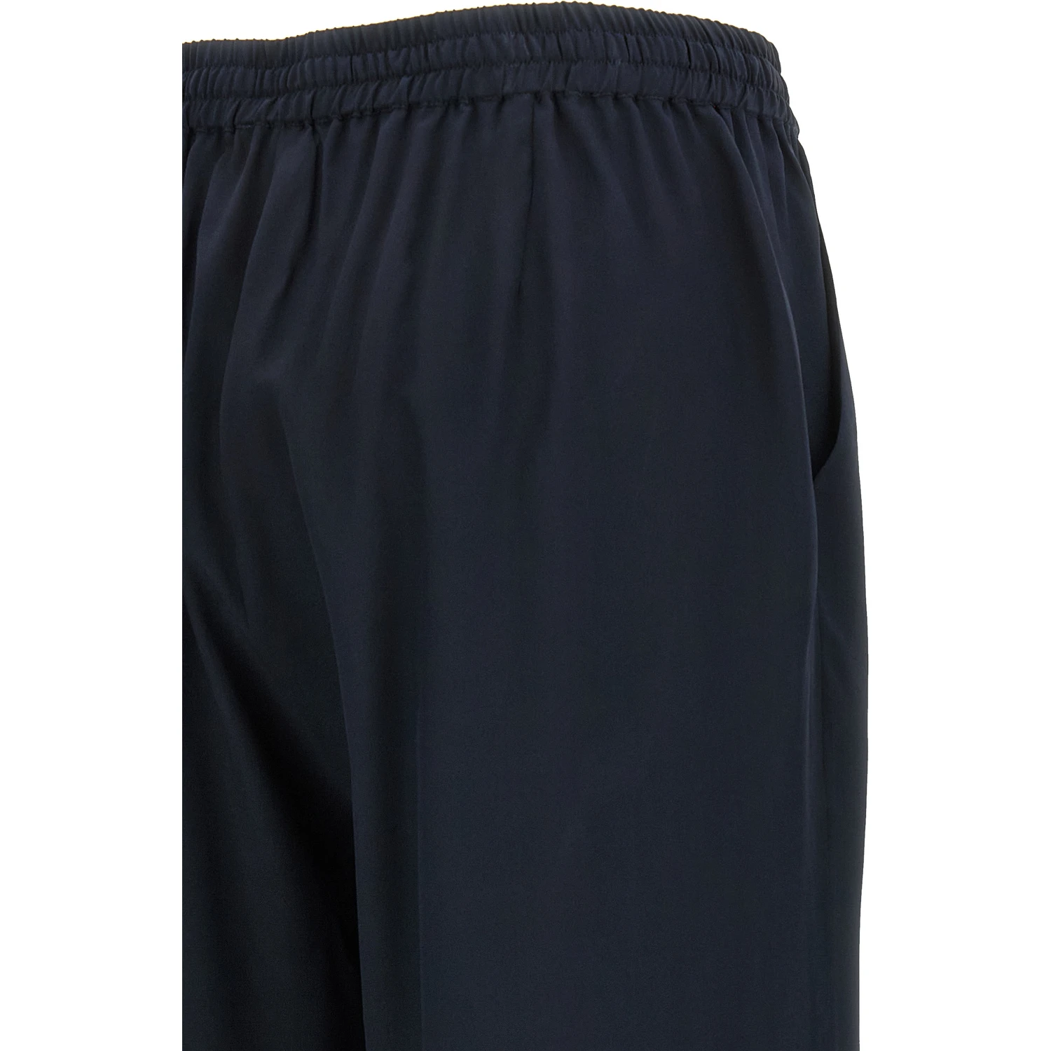 Blue Silk Casual Pants