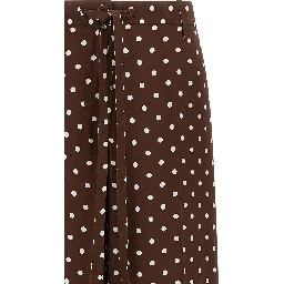 Brown Silk Casual Pants