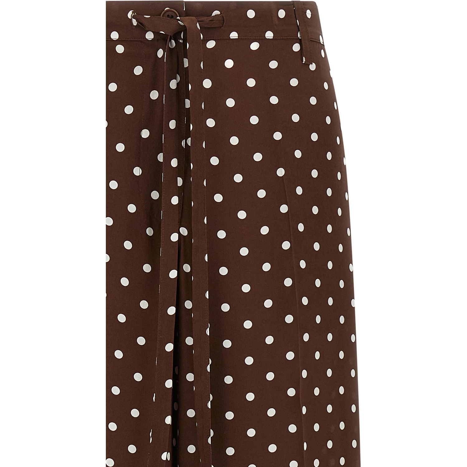 Brown Silk Casual Pants