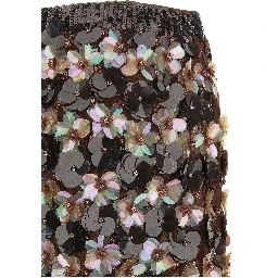 Brown Polyamide Long Skirt