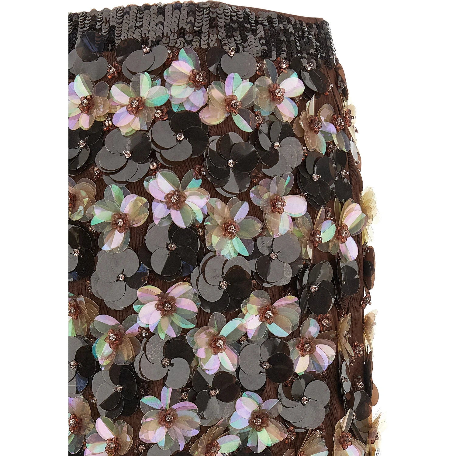 Brown Polyamide Long Skirt