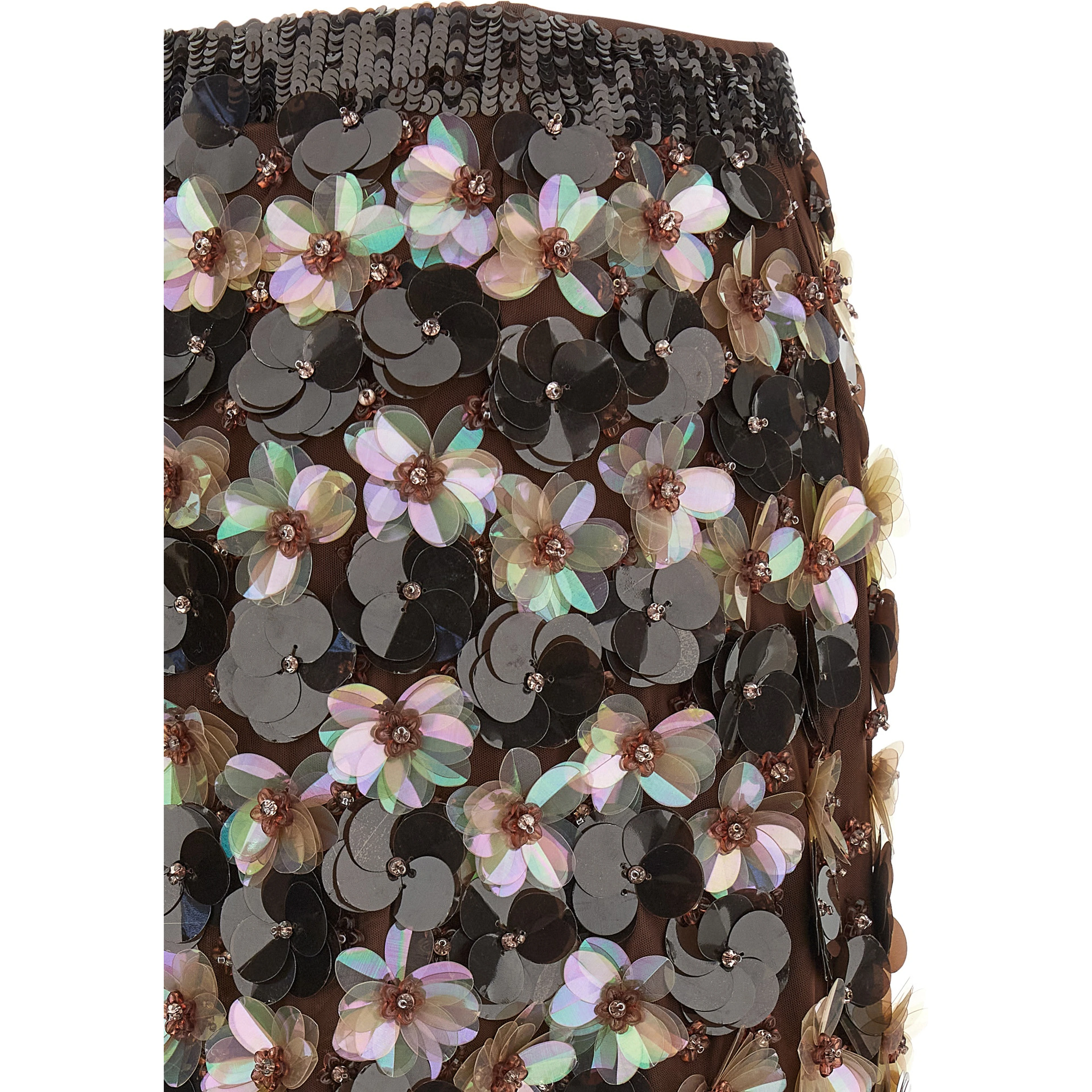 Brown Polyamide Long Skirt