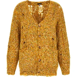 Bicolor Alpaca Leather Cardigan