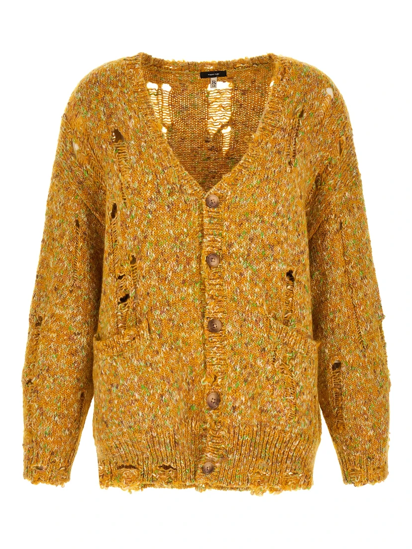 Bicolor Alpaca Leather Cardigan