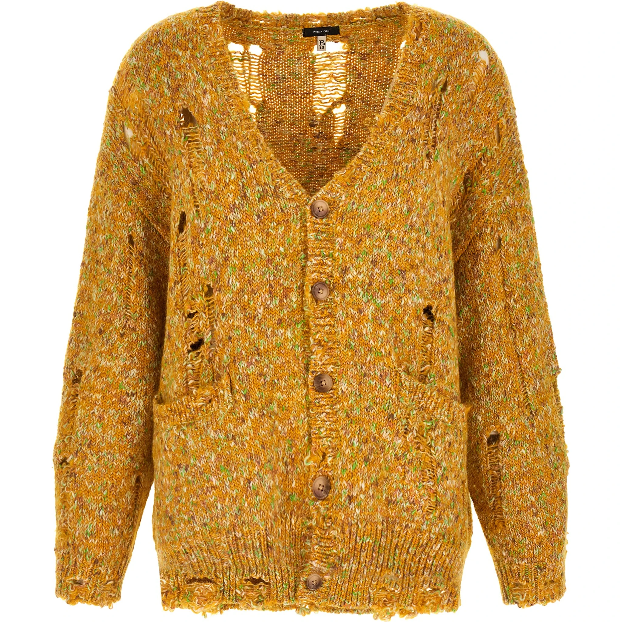 Bicolor Alpaca Leather Cardigan