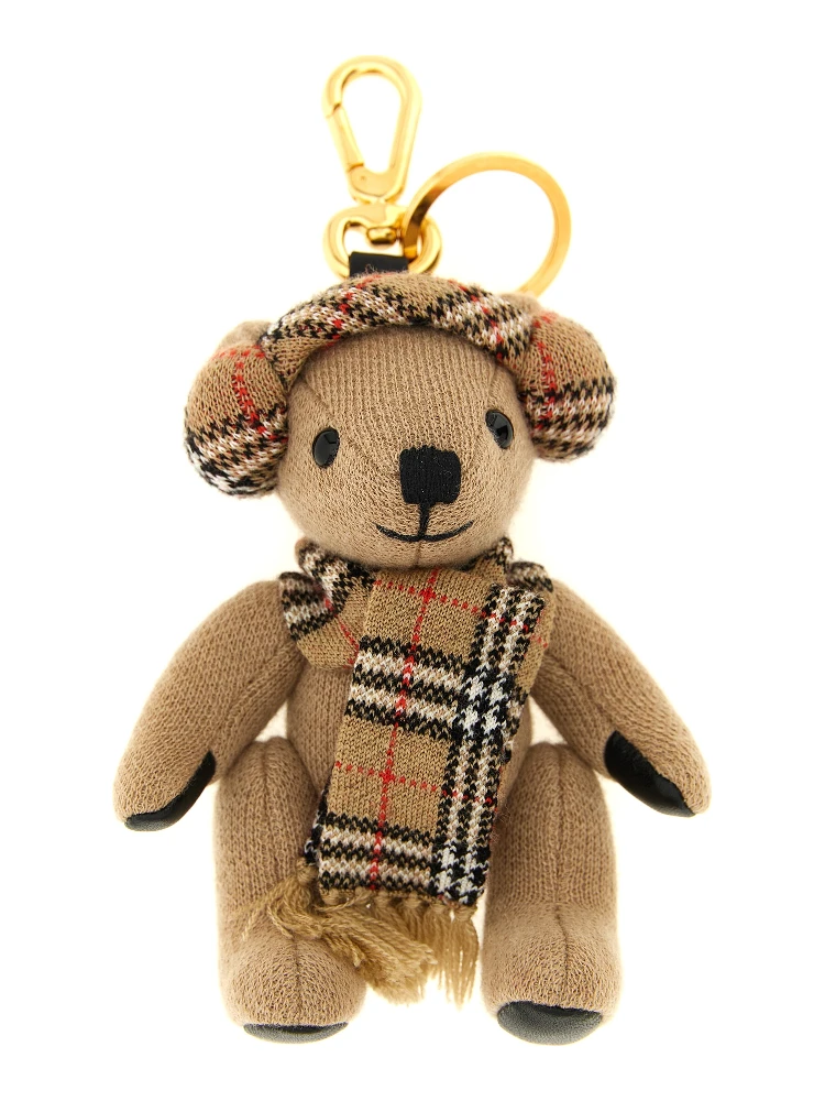 Beige Wool Keychain