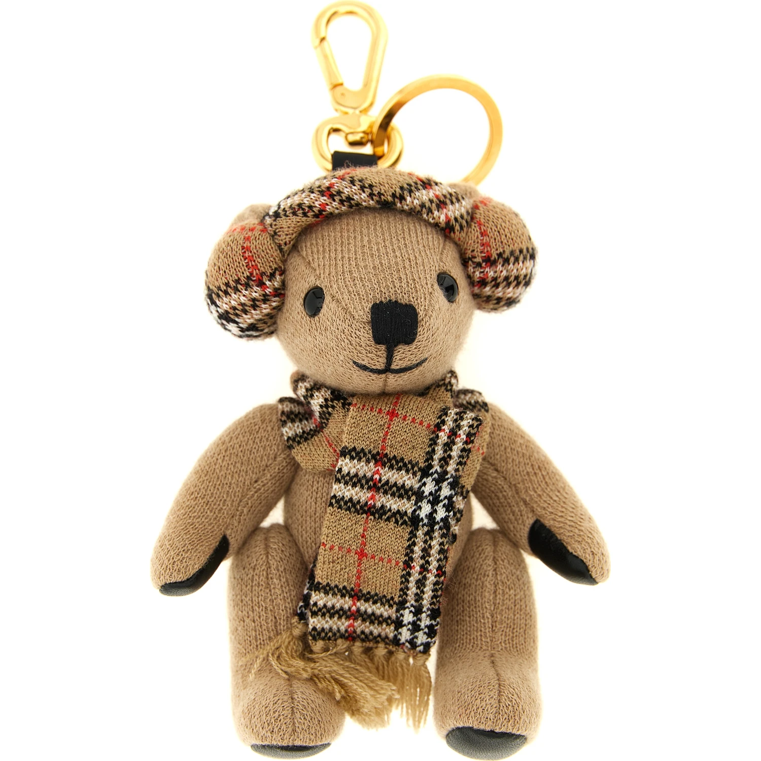 Beige Wool Keychain
