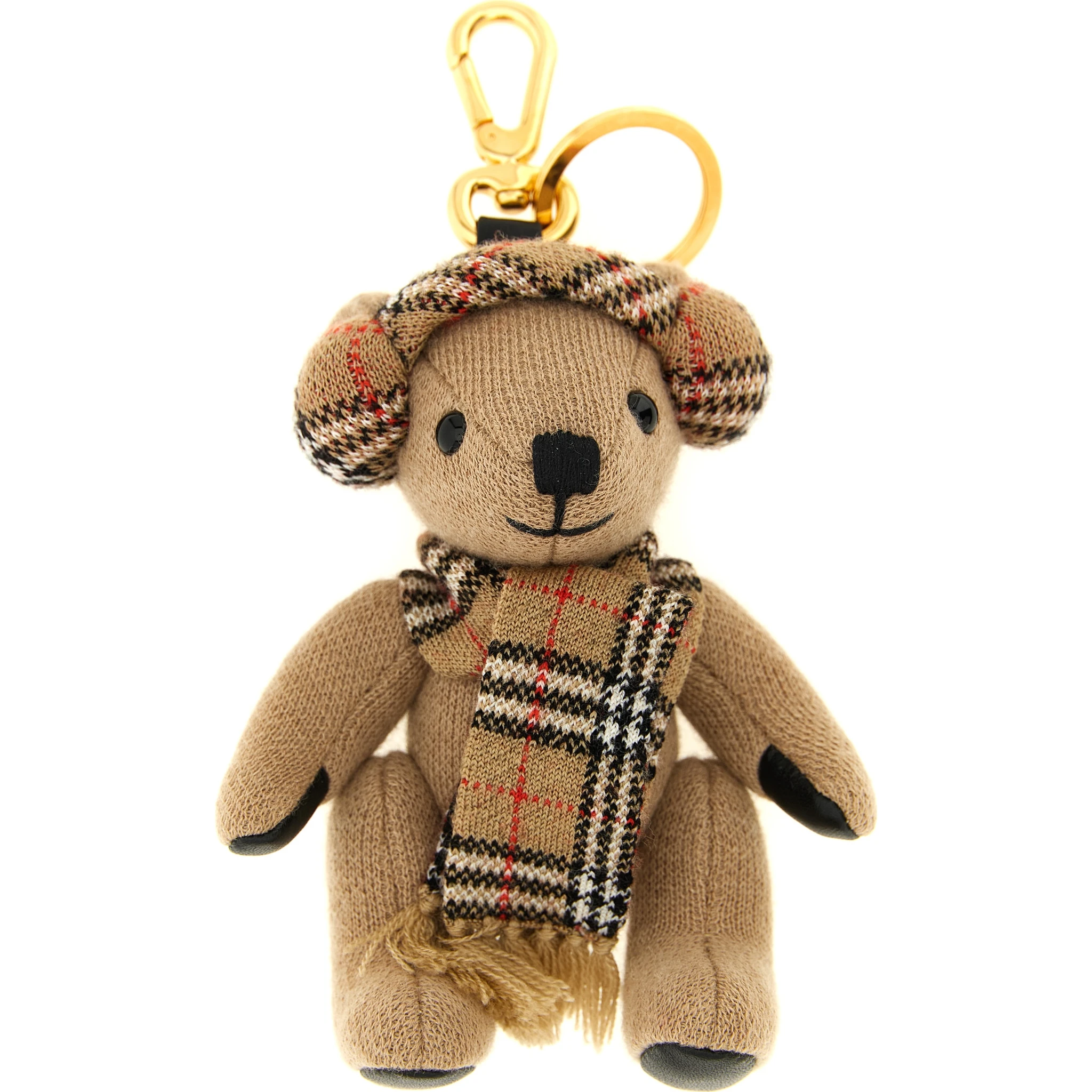 Beige Wool Keychain