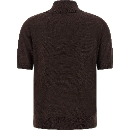 Brown Wool Polo Shirt
