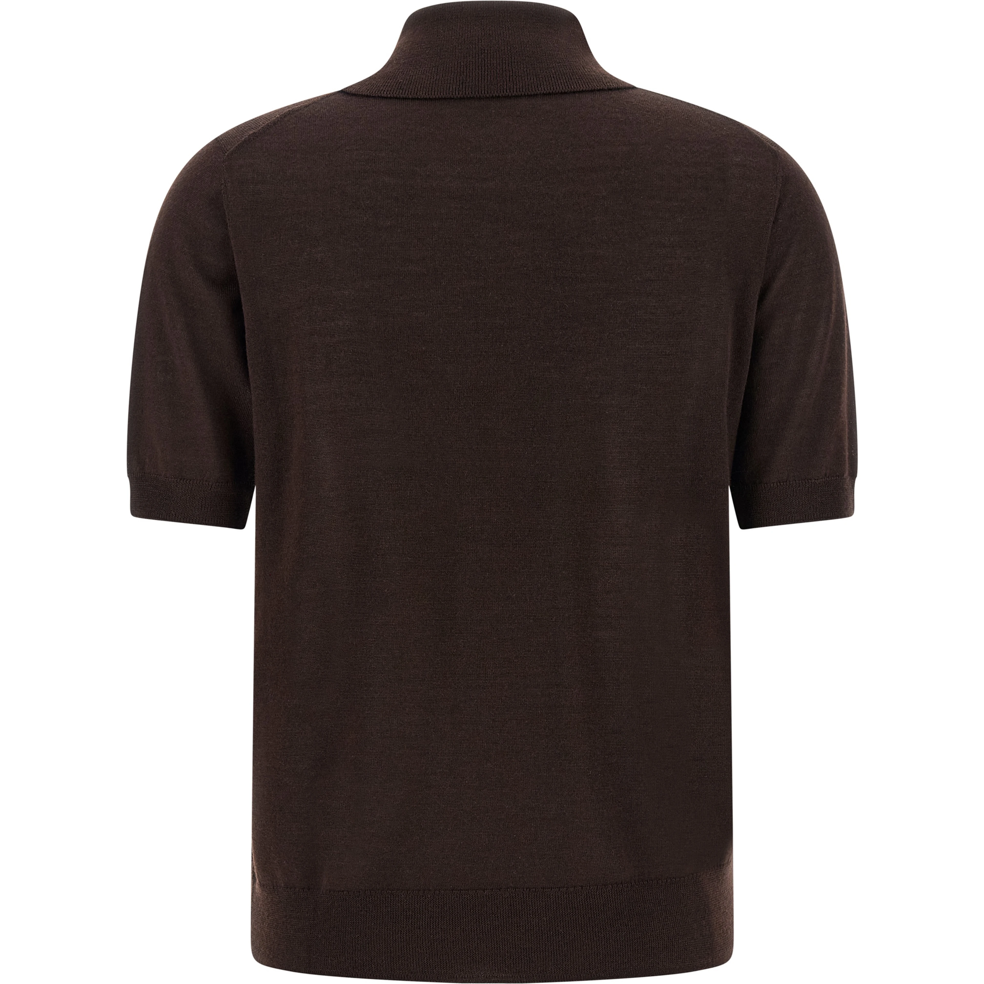 Brown Wool Polo Shirt
