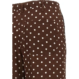 Brown Silk Casual Pants