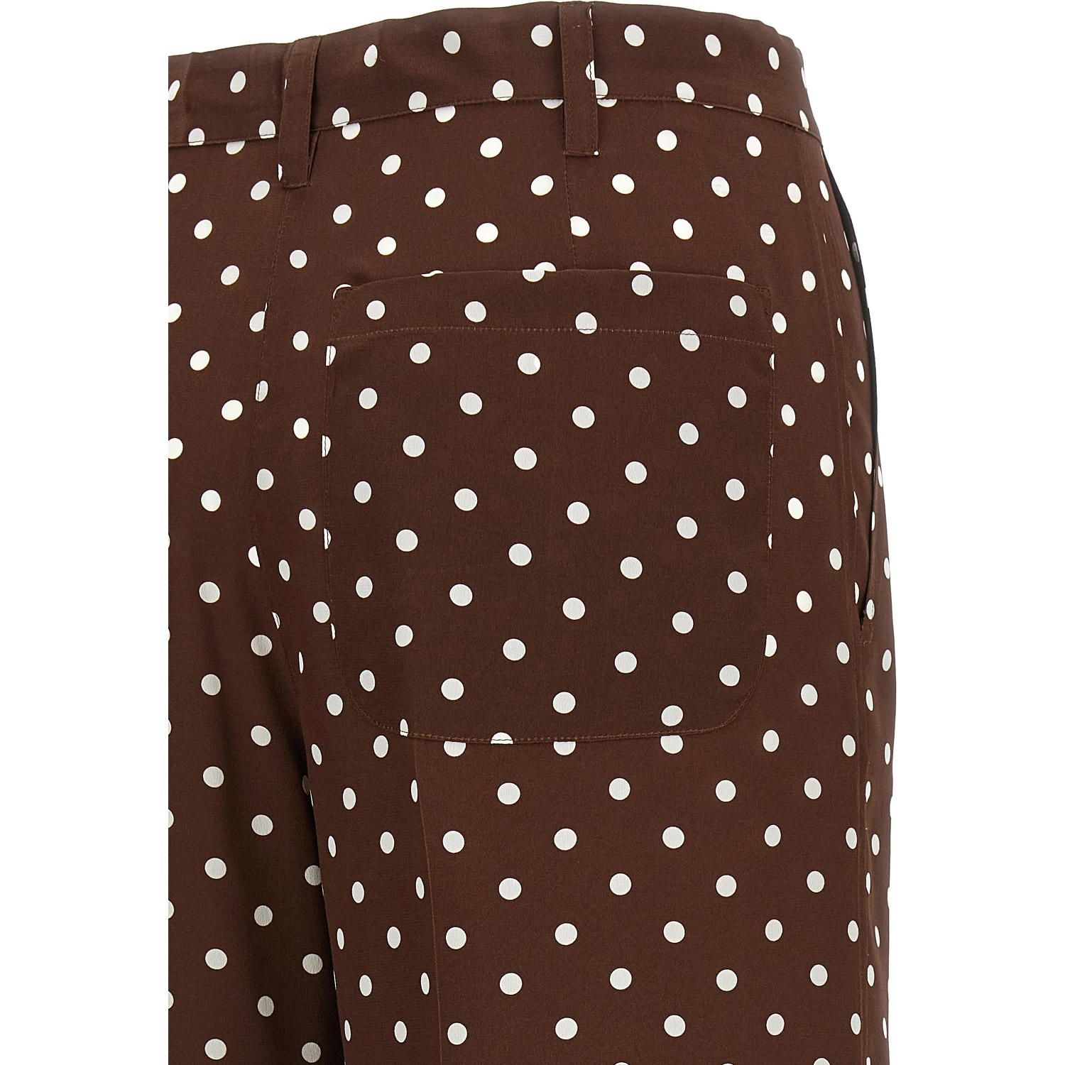Brown Silk Casual Pants