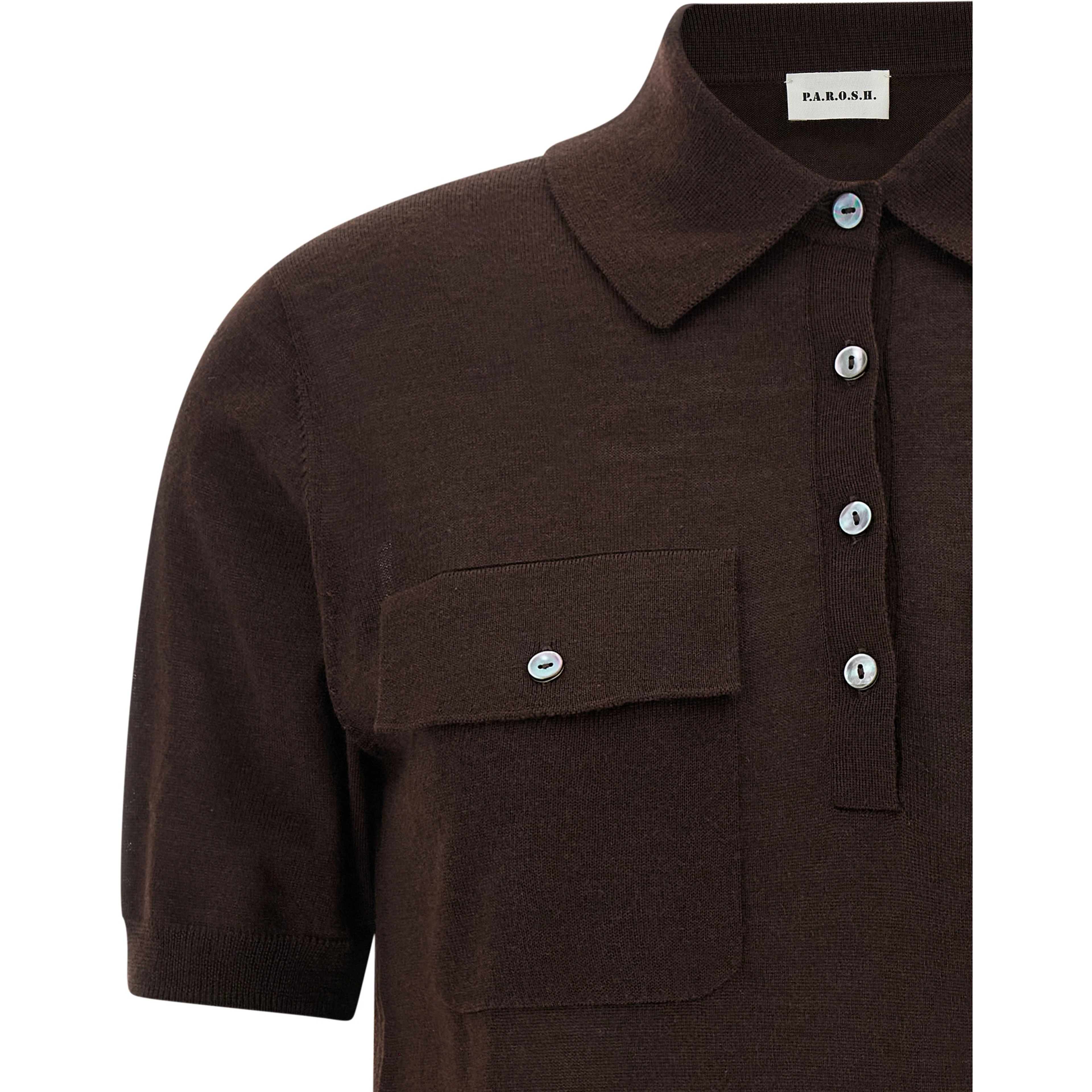 Brown Wool Polo Shirt