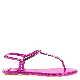 Fuchsia Viscose Flat Sandals