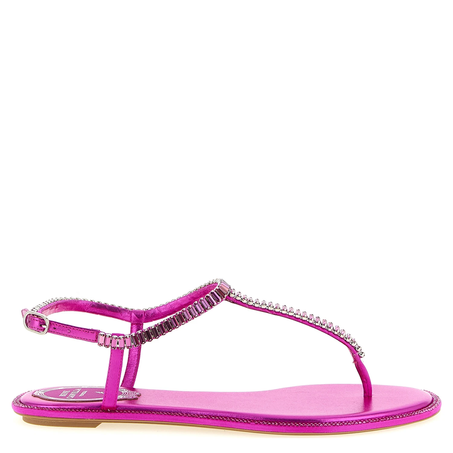Fuchsia Viscose Flat Sandals