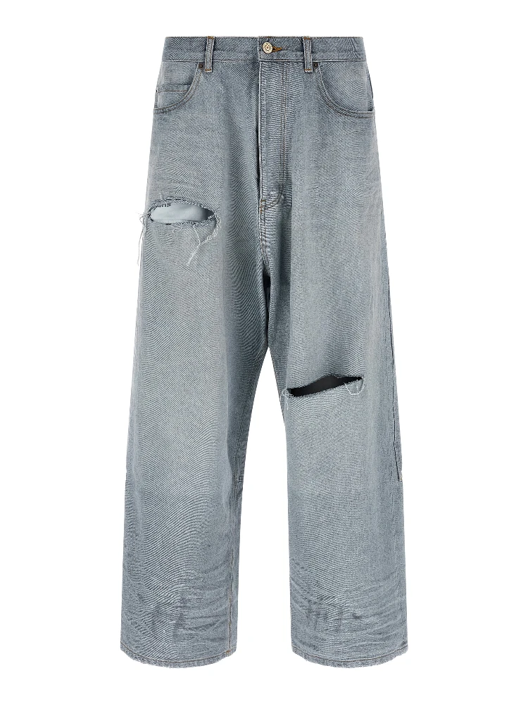Blue Cotton Relaxed Fit Jeans