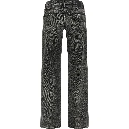 Gray Cotton Straight-Leg Jeans