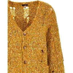 Bicolor Alpaca Leather Cardigan