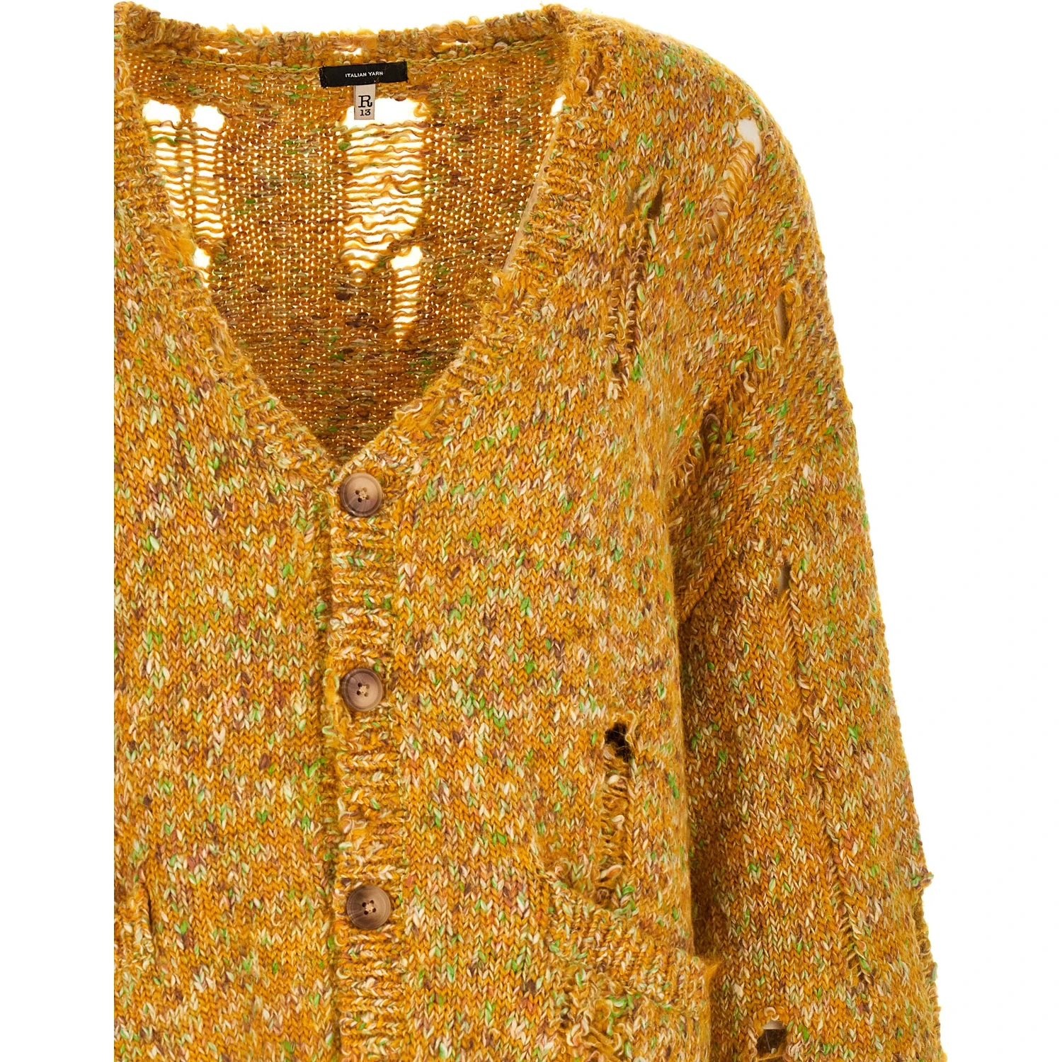 Bicolor Alpaca Leather Cardigan