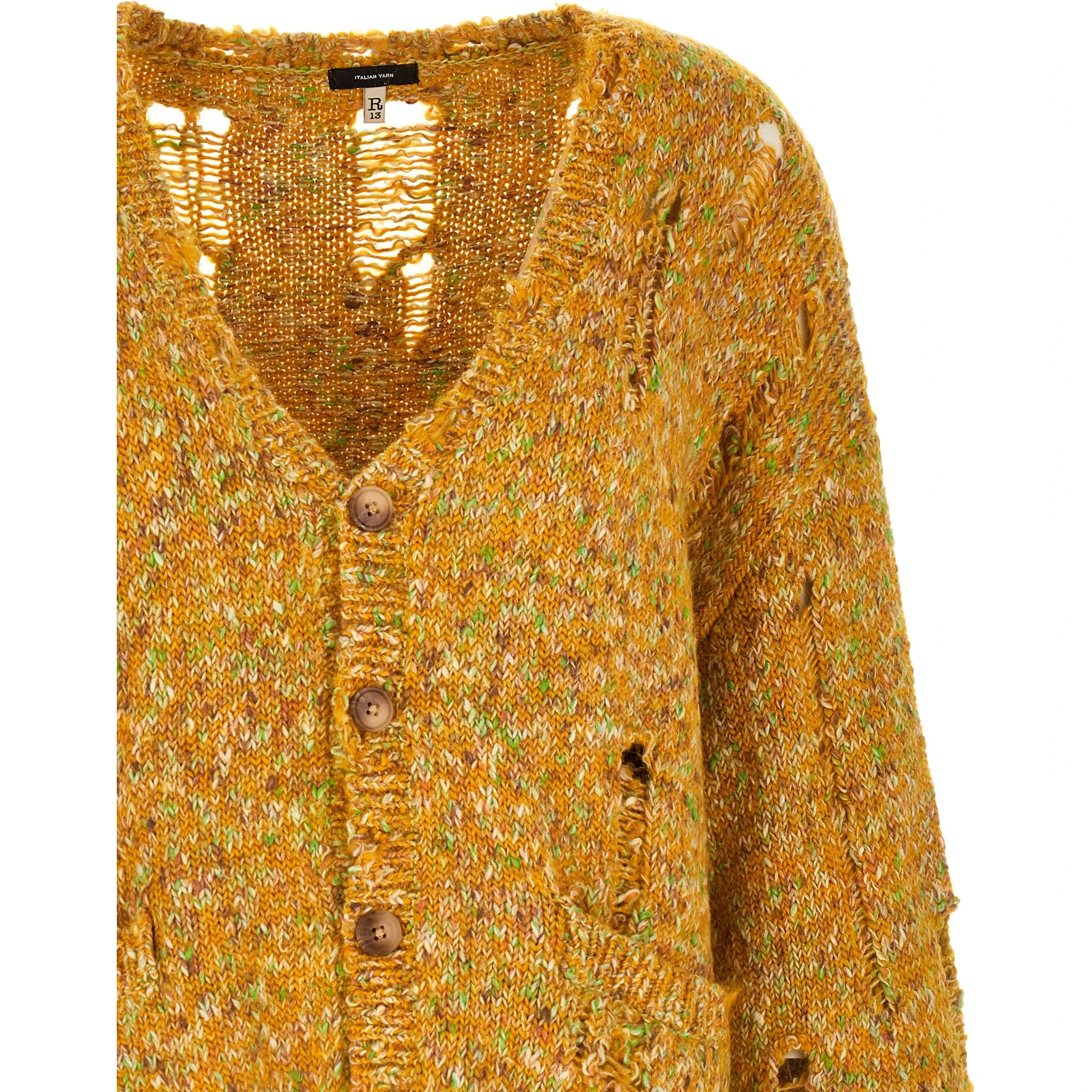 Bicolor Alpaca Leather Cardigan