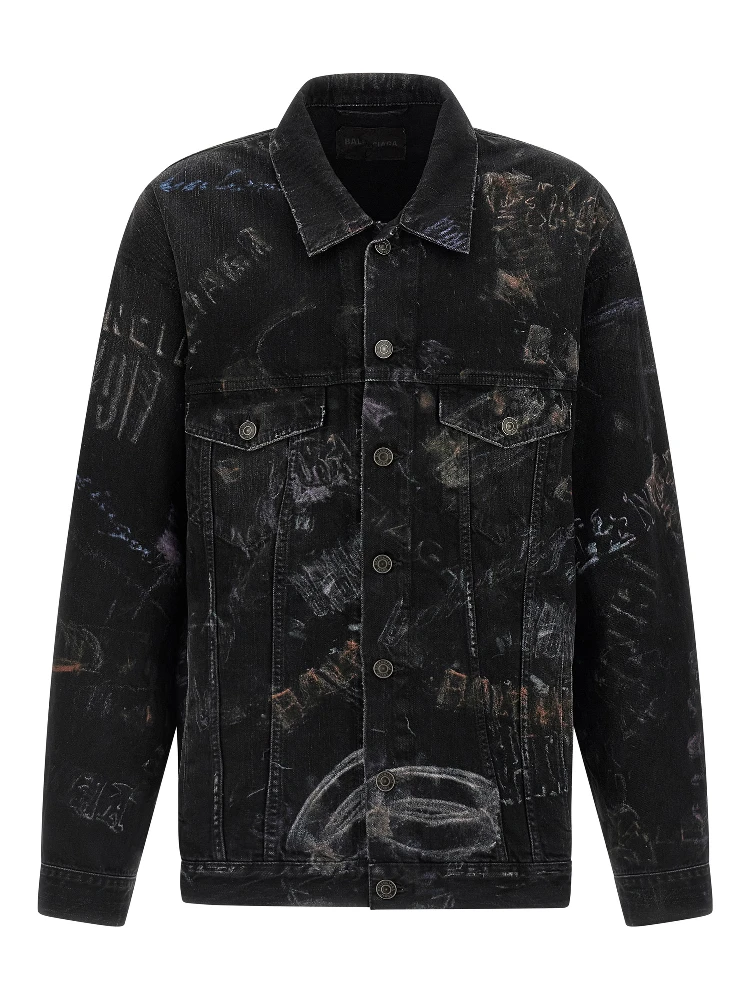 Black Cotton Denim Jacket