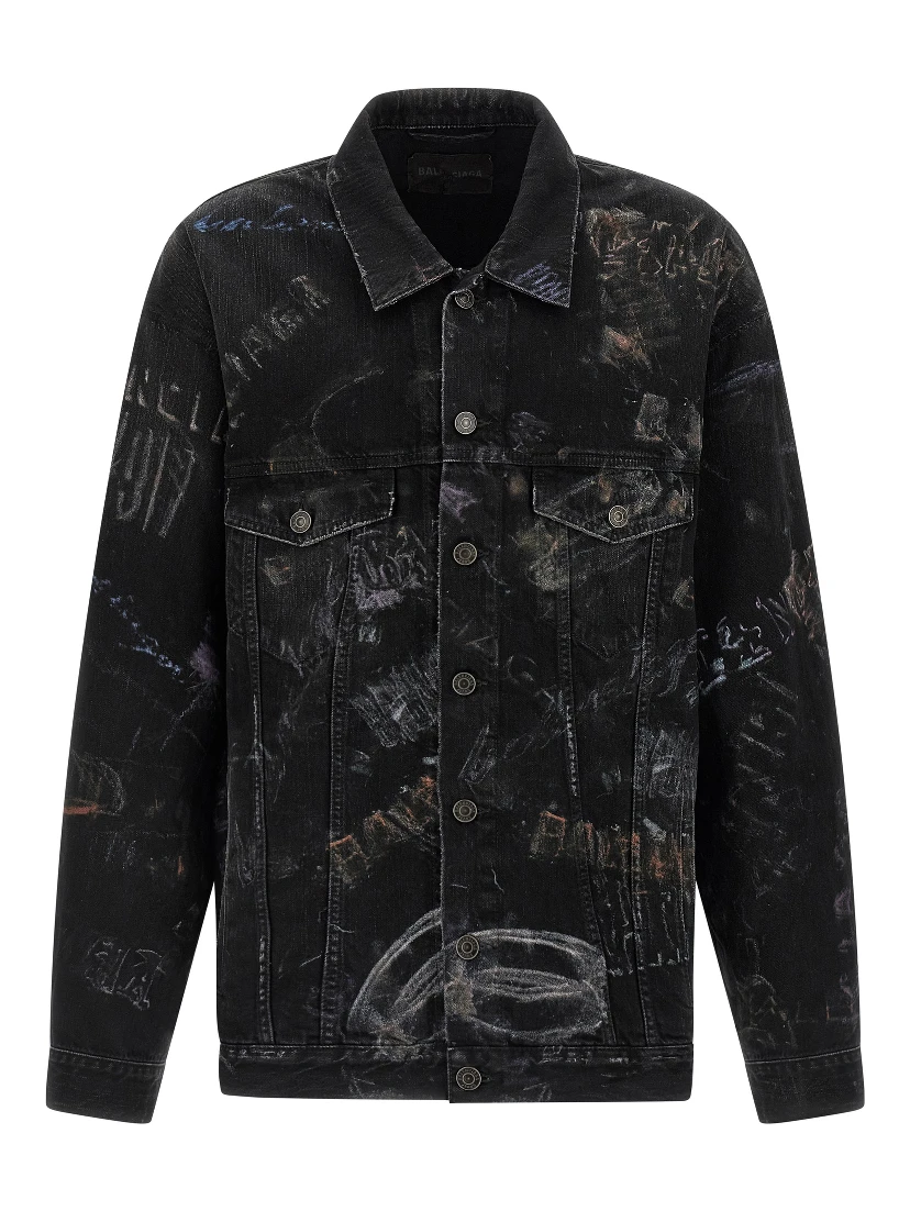 Black Cotton Denim Jacket