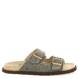 Gray Calfskin Slides