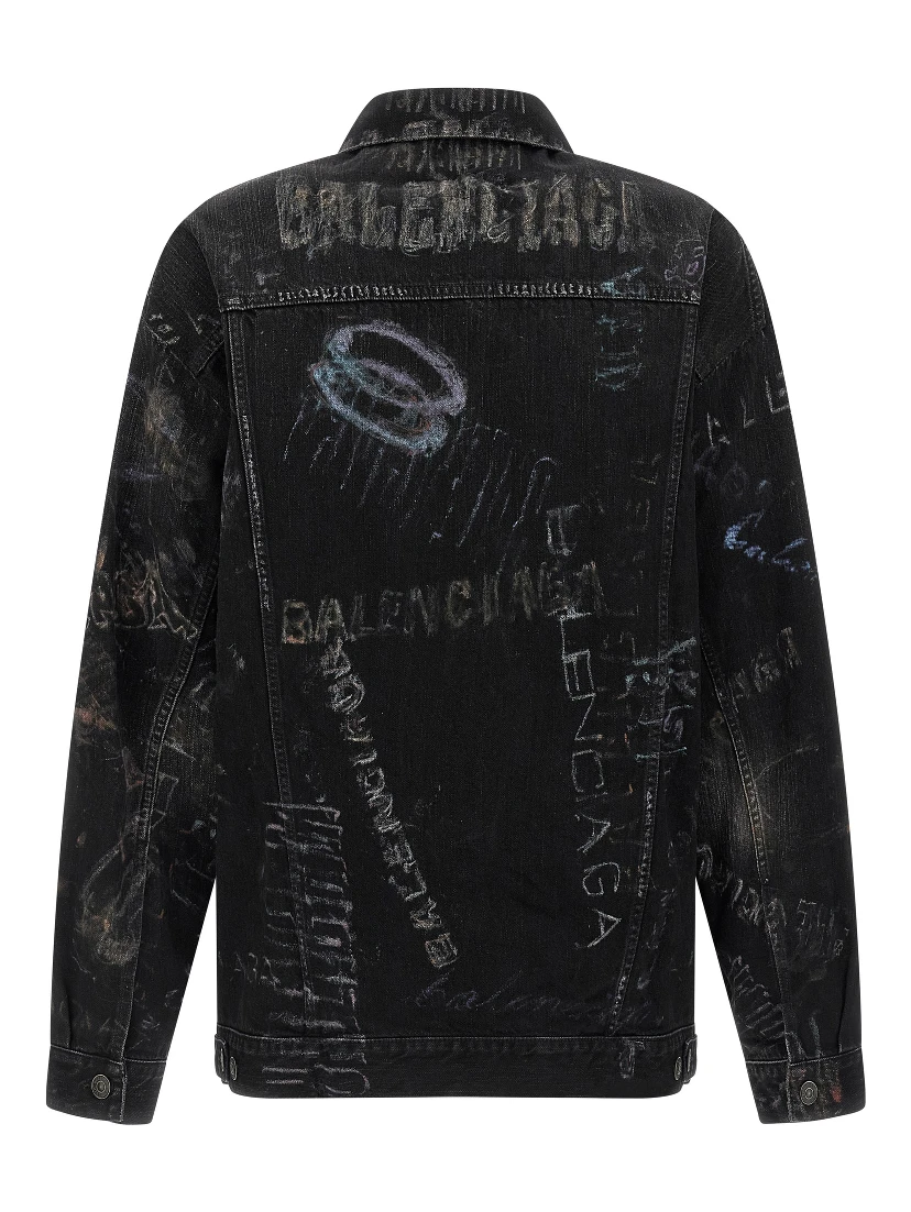 Black Cotton Denim Jacket