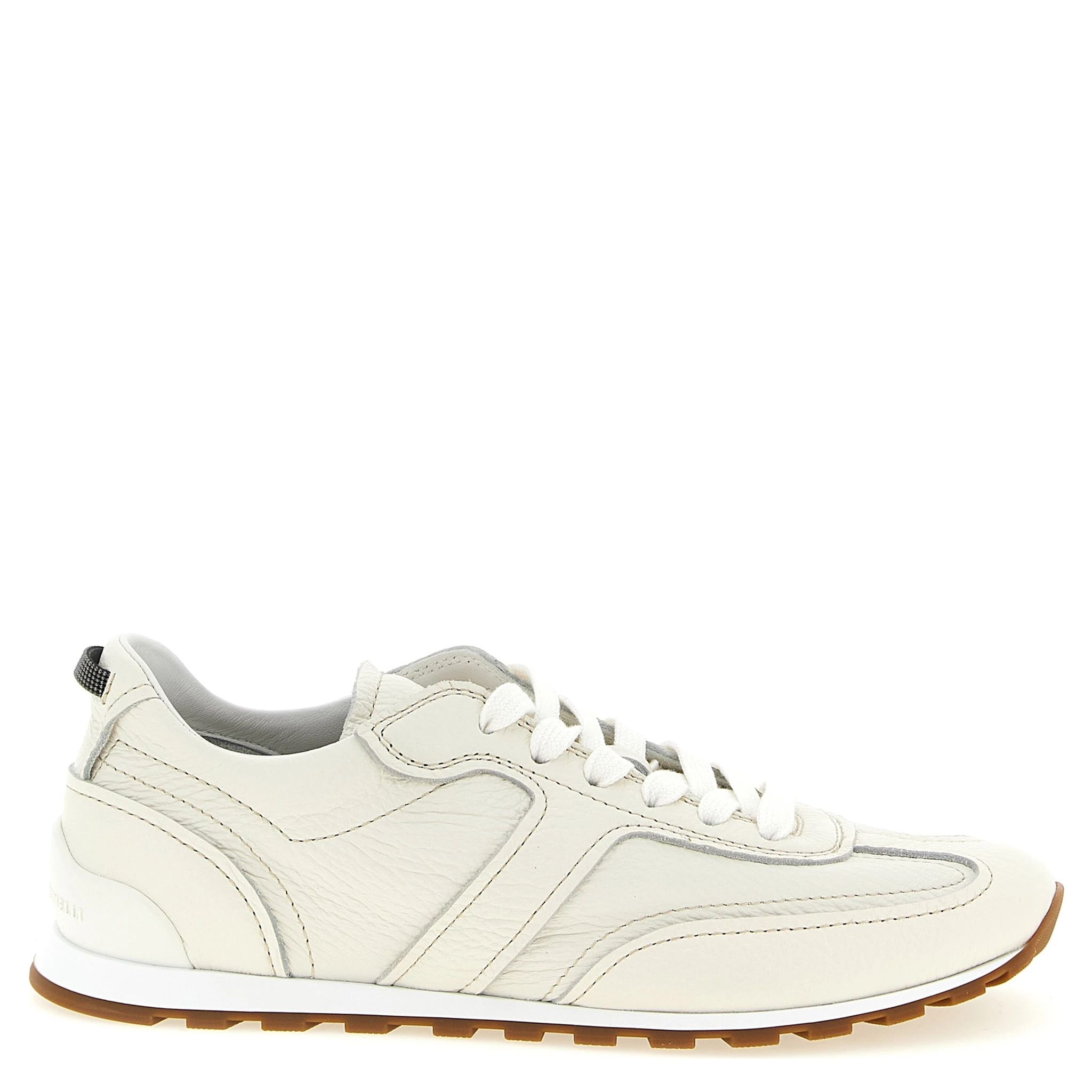 White Goatskin Athletic Sneakers