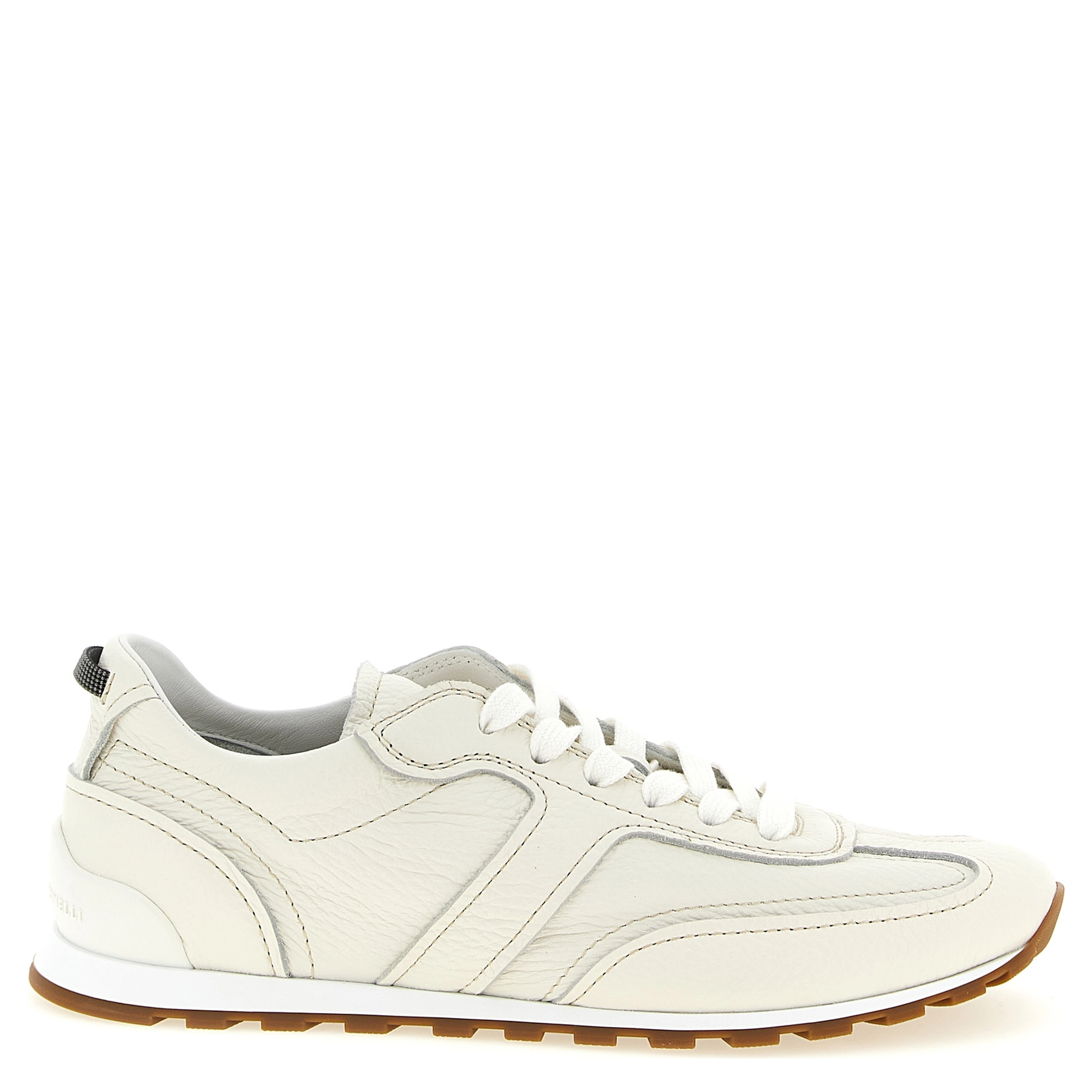 White Goatskin Athletic Sneakers