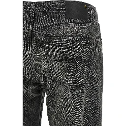 Gray Cotton Straight-Leg Jeans