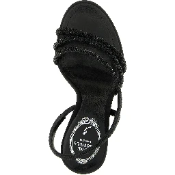 Black Viscose Stiletto Heel Sandals
