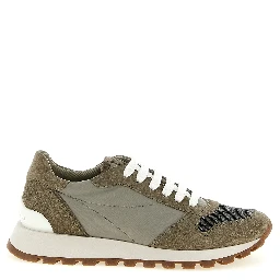Bicolor Polyester Athletic Sneakers
