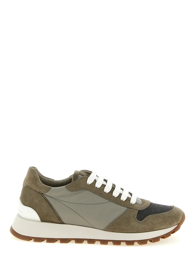 Bicolor Polyester Athletic Sneakers