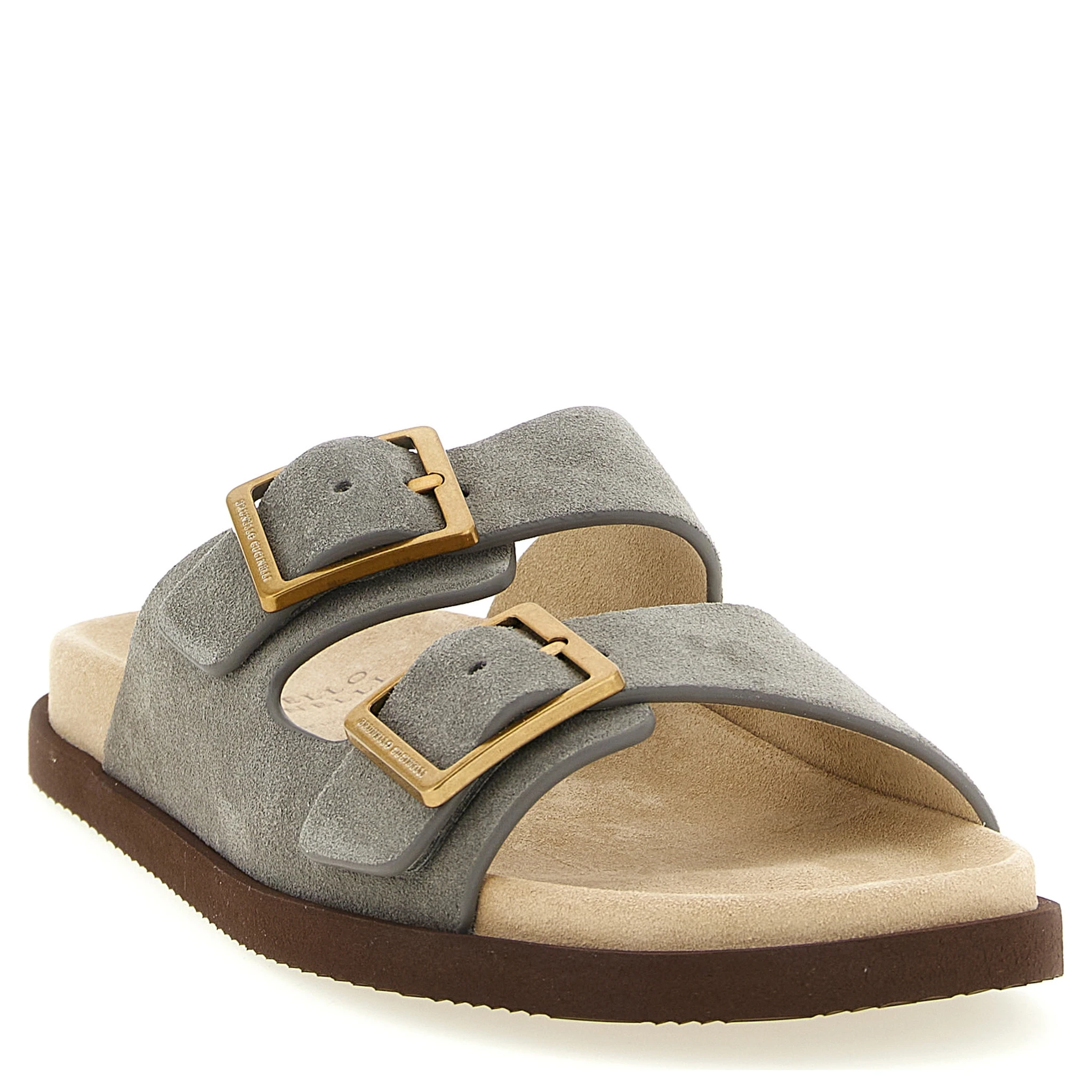 Gray Calfskin Slides