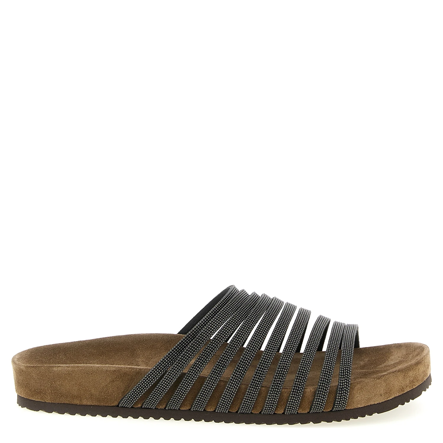 Black Lamb Leather Slides