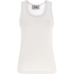 White Cotton Sleeveles T-Shirt
