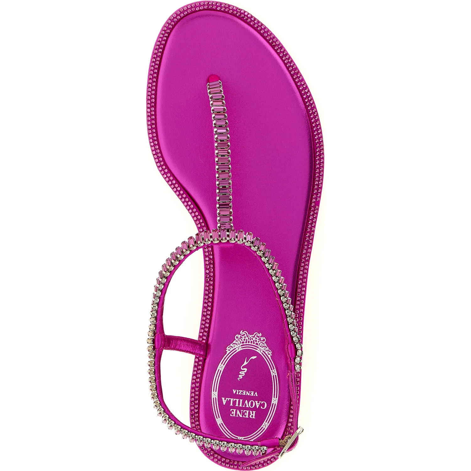 Fuchsia Viscose Flat Sandals